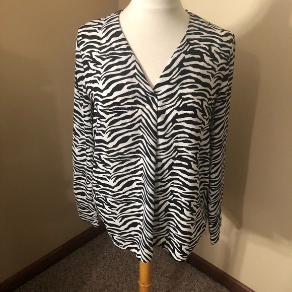 Banana Republic Zebra Print Blouse Sz S EUC - Picture 1 of 6